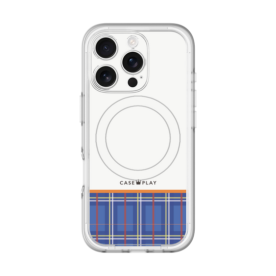 スリムプロテクションプレミアムケース with MagSafe［ CASEPLAY Tartan Check - Blue ］