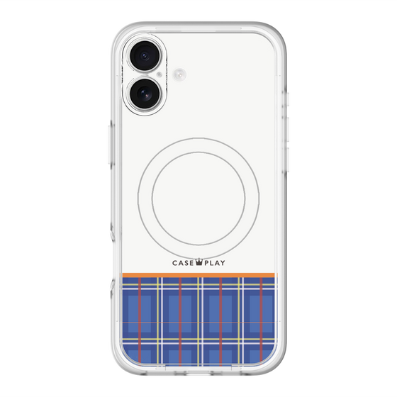 スリムプロテクションプレミアムケース with MagSafe［ CASEPLAY Tartan Check - Blue ］