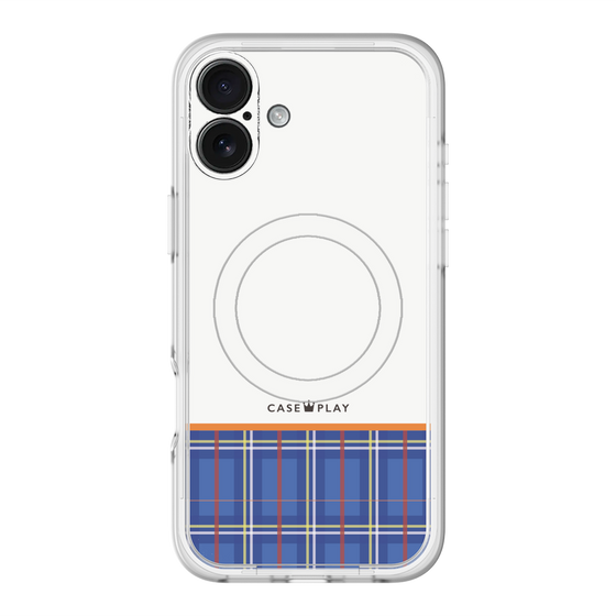 スリムプロテクションプレミアムケース with MagSafe［ CASEPLAY Tartan Check - Blue ］
