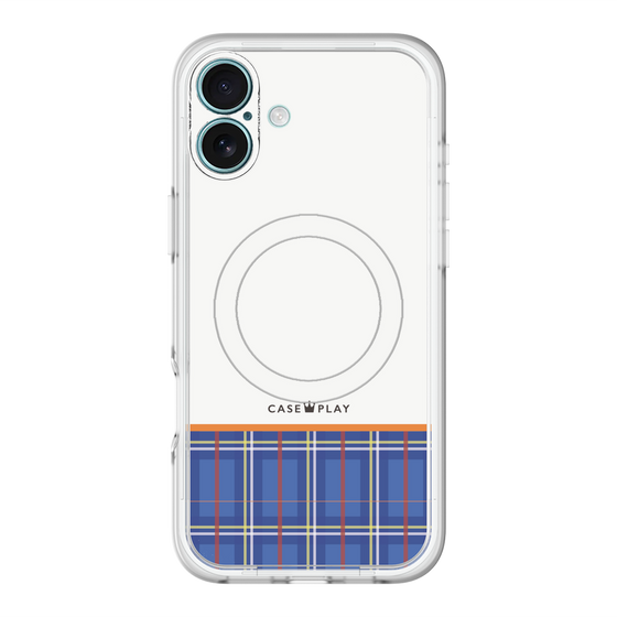 スリムプロテクションプレミアムケース with MagSafe［ CASEPLAY Tartan Check - Blue ］