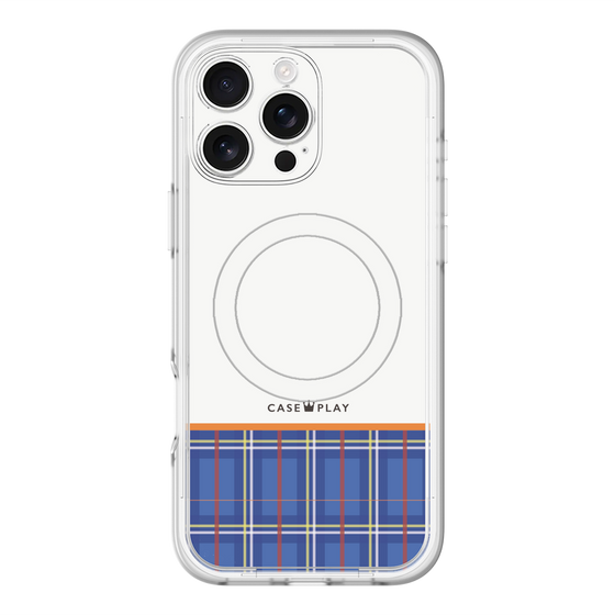 スリムプロテクションプレミアムケース with MagSafe［ CASEPLAY Tartan Check - Blue ］