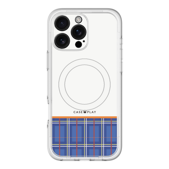 スリムプロテクションプレミアムケース with MagSafe［ CASEPLAY Tartan Check - Blue ］