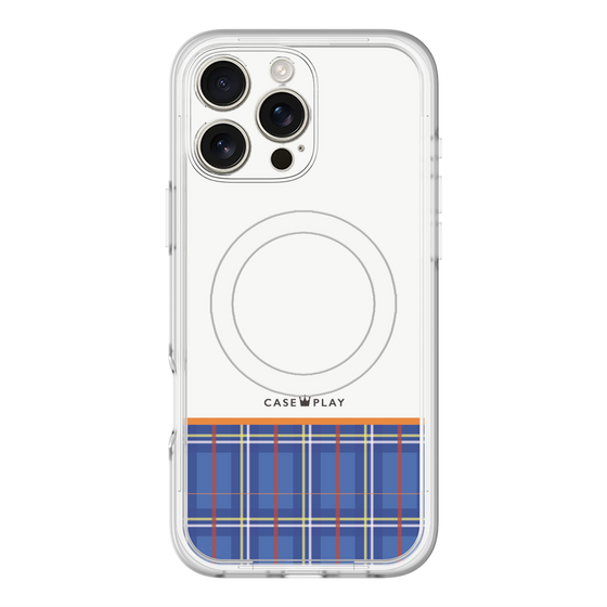 スリムプロテクションプレミアムケース with MagSafe［ CASEPLAY Tartan Check - Blue ］