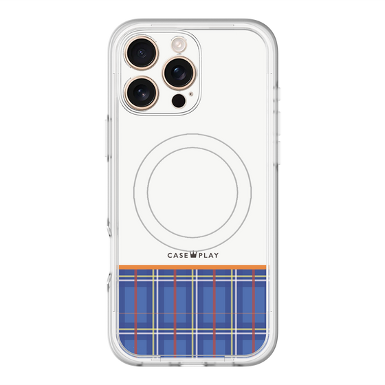 スリムプロテクションプレミアムケース with MagSafe［ CASEPLAY Tartan Check - Blue ］