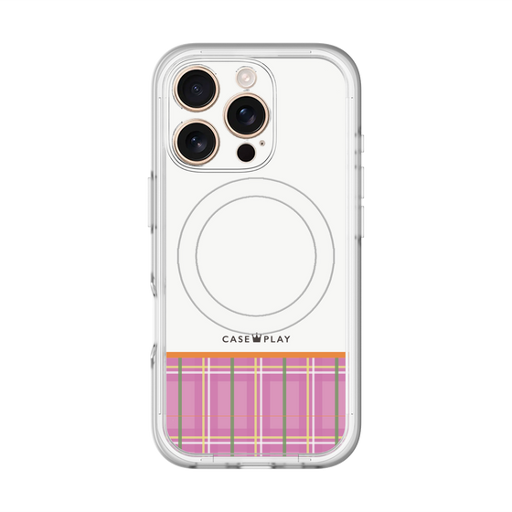 スリムプロテクションプレミアムケース with MagSafe［ CASEPLAY Tartan Check - Pink ］