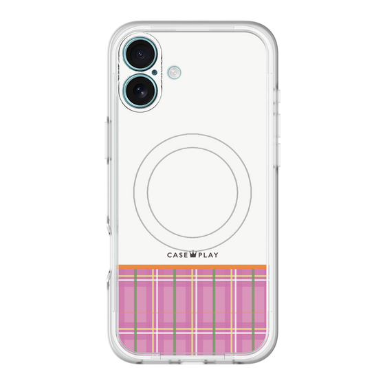 スリムプロテクションプレミアムケース with MagSafe［ CASEPLAY Tartan Check - Pink ］