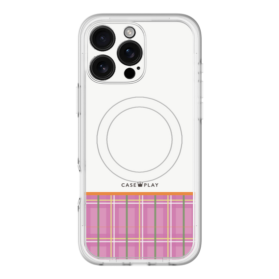 スリムプロテクションプレミアムケース with MagSafe［ CASEPLAY Tartan Check - Pink ］