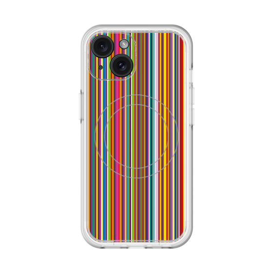 スリムプロテクションプレミアムケース with MagSafe［ Colorful Stripe ］