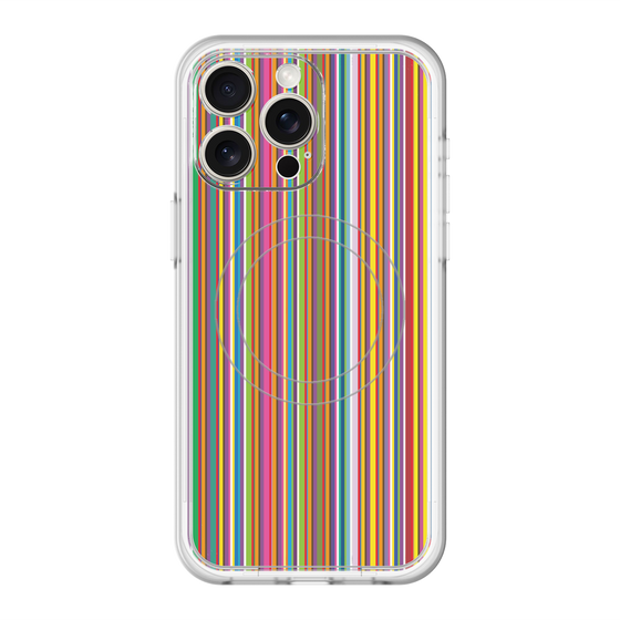 スリムプロテクションプレミアムケース with MagSafe［ Colorful Stripe ］