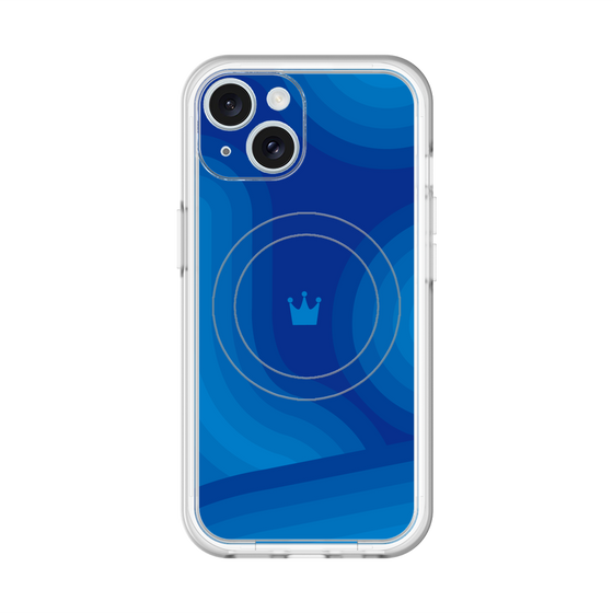 スリムプロテクションプレミアムケース with MagSafe［ CASEPLAY Winding Pattern - Blue ］