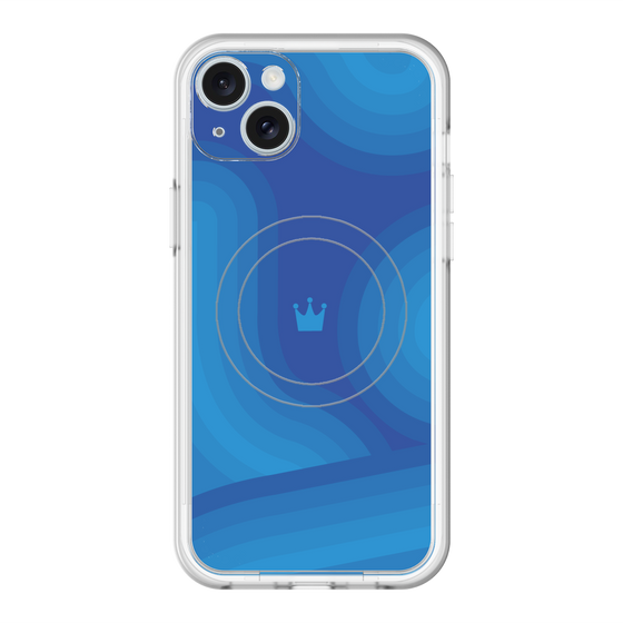 スリムプロテクションプレミアムケース with MagSafe［ CASEPLAY Winding Pattern - Blue ］