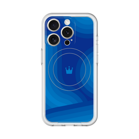 スリムプロテクションプレミアムケース with MagSafe［ CASEPLAY Winding Pattern - Blue ］