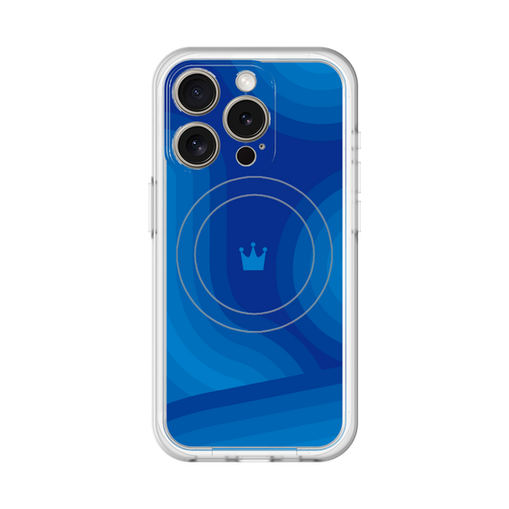 スリムプロテクションプレミアムケース with MagSafe［ CASEPLAY Winding Pattern - Blue ］