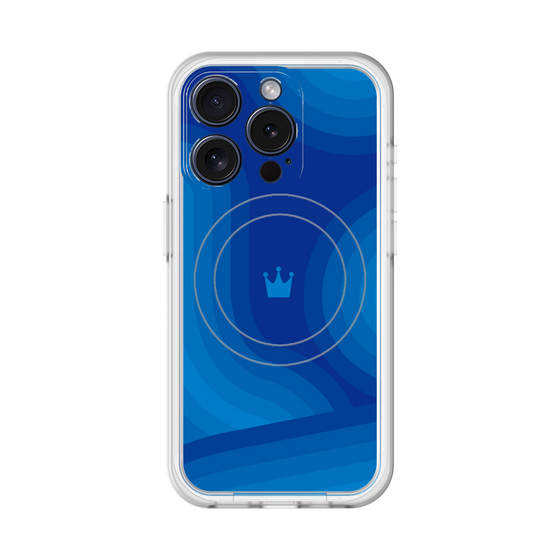 スリムプロテクションプレミアムケース with MagSafe［ CASEPLAY Winding Pattern - Blue ］