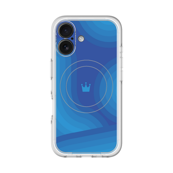 スリムプロテクションプレミアムケース with MagSafe［ CASEPLAY Winding Pattern - Blue ］