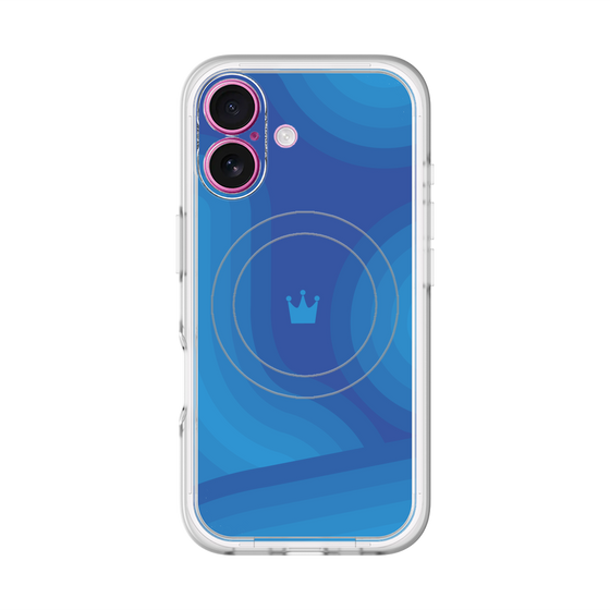 スリムプロテクションプレミアムケース with MagSafe［ CASEPLAY Winding Pattern - Blue ］