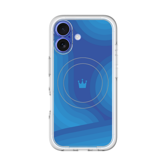 スリムプロテクションプレミアムケース with MagSafe［ CASEPLAY Winding Pattern - Blue ］