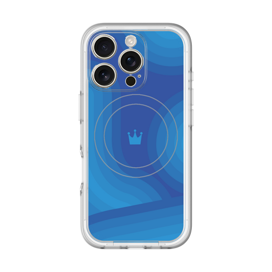 スリムプロテクションプレミアムケース with MagSafe［ CASEPLAY Winding Pattern - Blue ］