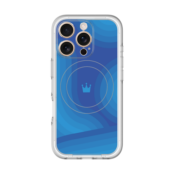 スリムプロテクションプレミアムケース with MagSafe［ CASEPLAY Winding Pattern - Blue ］