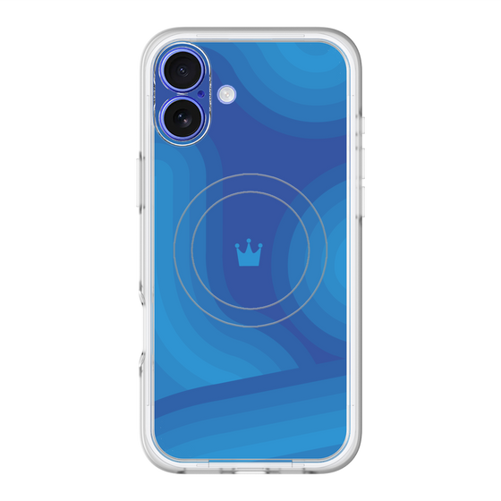 スリムプロテクションプレミアムケース with MagSafe［ CASEPLAY Winding Pattern - Blue ］