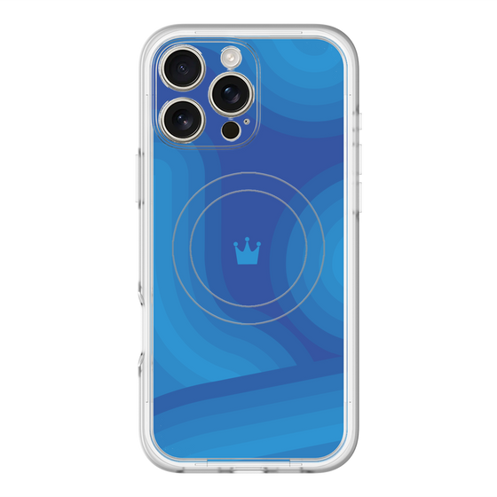 スリムプロテクションプレミアムケース with MagSafe［ CASEPLAY Winding Pattern - Blue ］