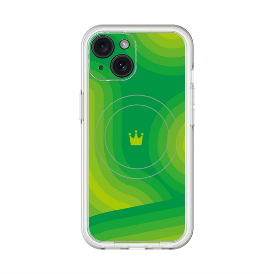 スリムプロテクションプレミアムケース with MagSafe［ CASEPLAY Winding Pattern - Green ］