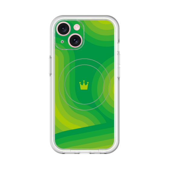 スリムプロテクションプレミアムケース with MagSafe［ CASEPLAY Winding Pattern - Green ］