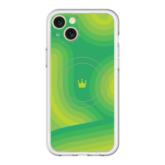 スリムプロテクションプレミアムケース with MagSafe［ CASEPLAY Winding Pattern - Green ］