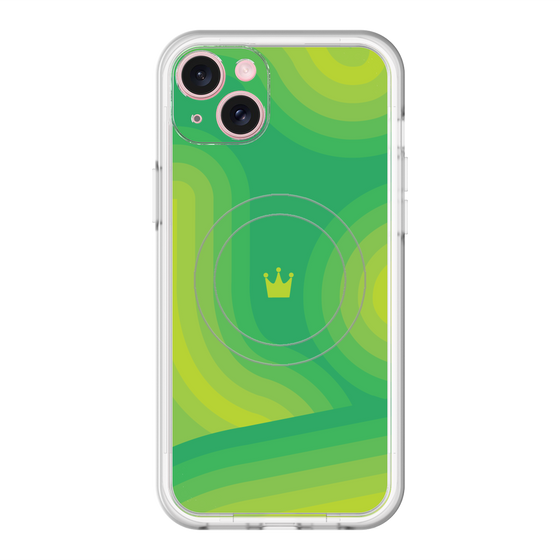 スリムプロテクションプレミアムケース with MagSafe［ CASEPLAY Winding Pattern - Green ］