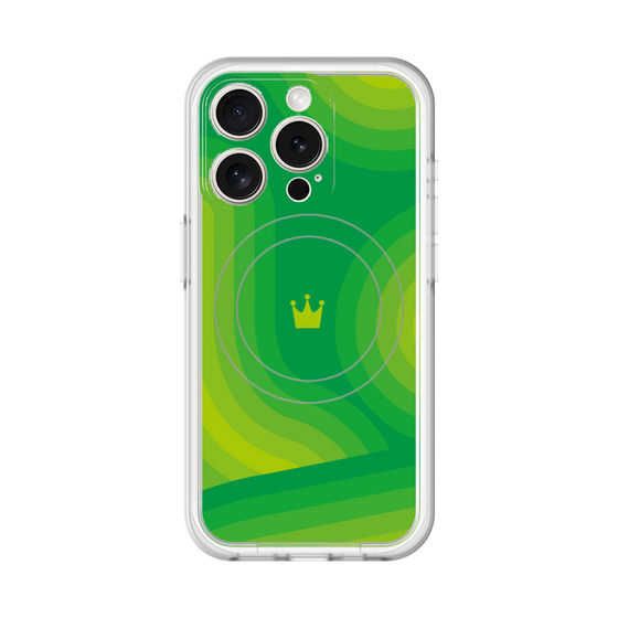スリムプロテクションプレミアムケース with MagSafe［ CASEPLAY Winding Pattern - Green ］