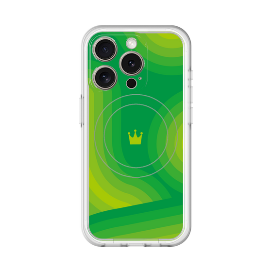スリムプロテクションプレミアムケース with MagSafe［ CASEPLAY Winding Pattern - Green ］