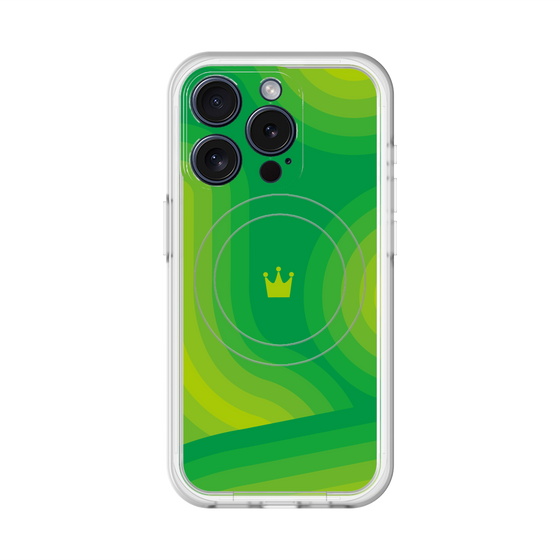 スリムプロテクションプレミアムケース with MagSafe［ CASEPLAY Winding Pattern - Green ］