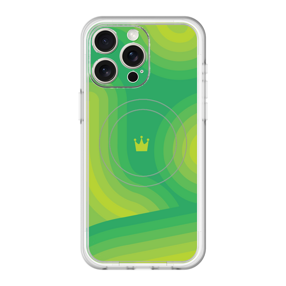 スリムプロテクションプレミアムケース with MagSafe［ CASEPLAY Winding Pattern - Green ］