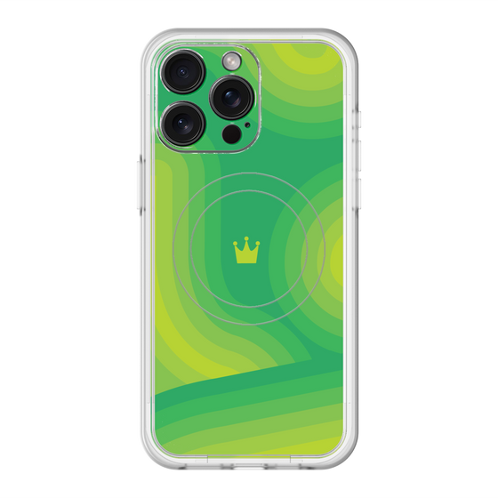 スリムプロテクションプレミアムケース with MagSafe［ CASEPLAY Winding Pattern - Green ］