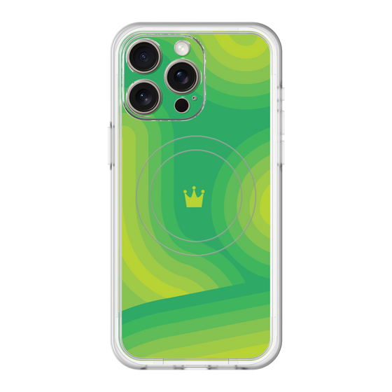 スリムプロテクションプレミアムケース with MagSafe［ CASEPLAY Winding Pattern - Green ］