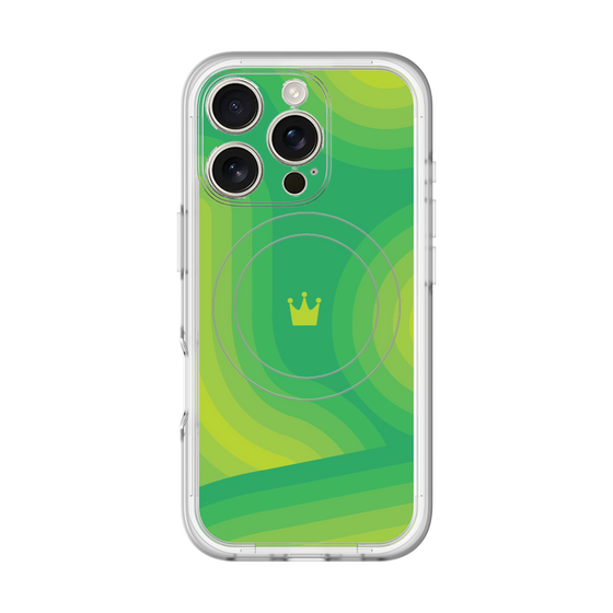 スリムプロテクションプレミアムケース with MagSafe［ CASEPLAY Winding Pattern - Green ］