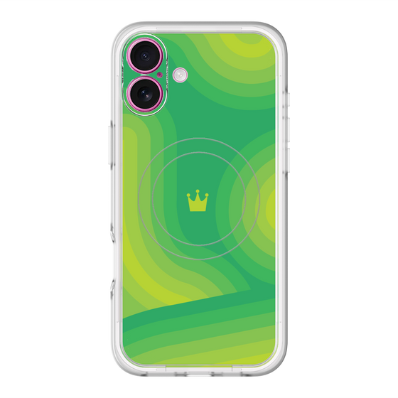 スリムプロテクションプレミアムケース with MagSafe［ CASEPLAY Winding Pattern - Green ］