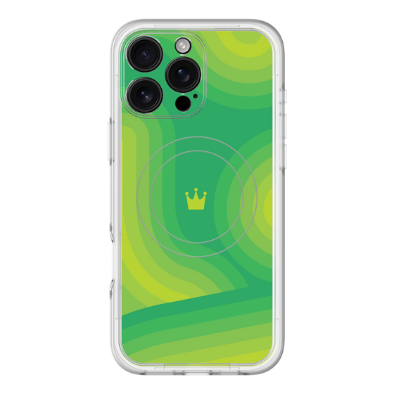 スリムプロテクションプレミアムケース with MagSafe［ CASEPLAY Winding Pattern - Green ］