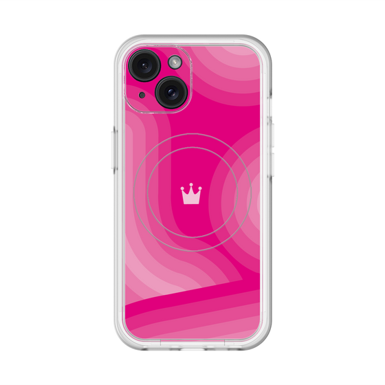 スリムプロテクションプレミアムケース with MagSafe［ CASEPLAY Winding Pattern - Pink ］