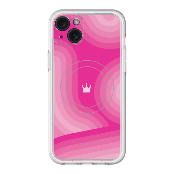 スリムプロテクションプレミアムケース with MagSafe［ CASEPLAY Winding Pattern - Pink ］