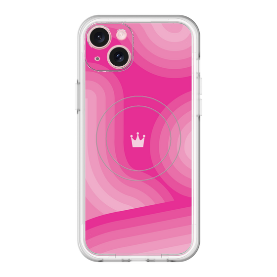 スリムプロテクションプレミアムケース with MagSafe［ CASEPLAY Winding Pattern - Pink ］