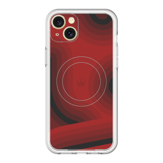 スリムプロテクションプレミアムケース with MagSafe［ CASEPLAY Winding Pattern - Red ］