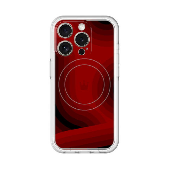 スリムプロテクションプレミアムケース with MagSafe［ CASEPLAY Winding Pattern - Red ］