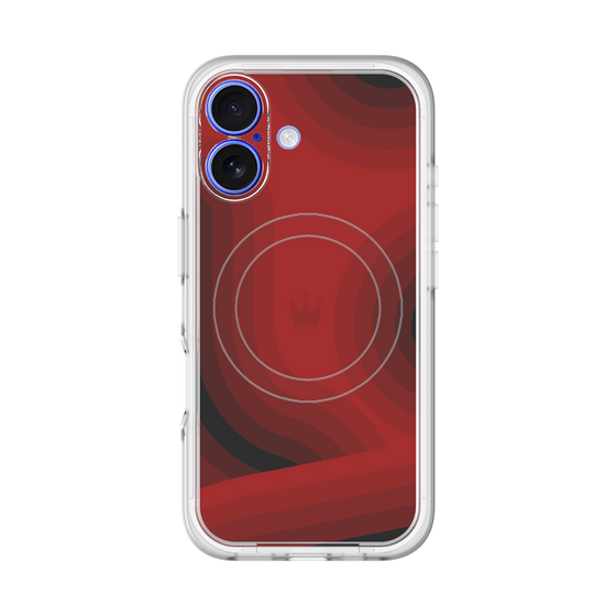 スリムプロテクションプレミアムケース with MagSafe［ CASEPLAY Winding Pattern - Red ］