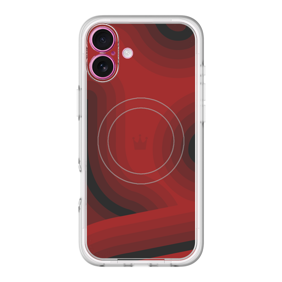 スリムプロテクションプレミアムケース with MagSafe［ CASEPLAY Winding Pattern - Red ］