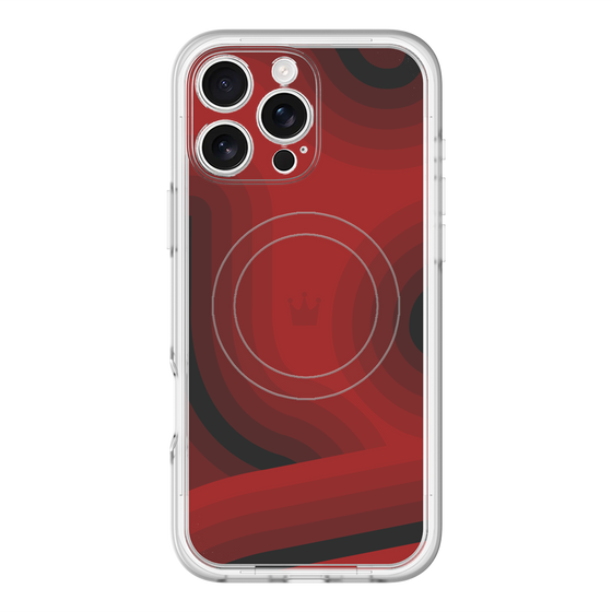 スリムプロテクションプレミアムケース with MagSafe［ CASEPLAY Winding Pattern - Red ］