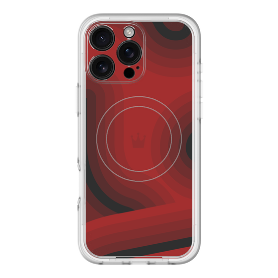 スリムプロテクションプレミアムケース with MagSafe［ CASEPLAY Winding Pattern - Red ］