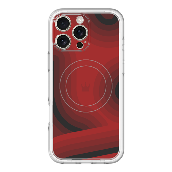 スリムプロテクションプレミアムケース with MagSafe［ CASEPLAY Winding Pattern - Red ］