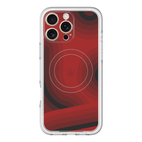 スリムプロテクションプレミアムケース with MagSafe［ CASEPLAY Winding Pattern - Red ］
