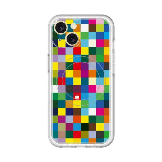 スリムプロテクションプレミアムケース with MagSafe［ CASEPLAY Rainbow Check ］